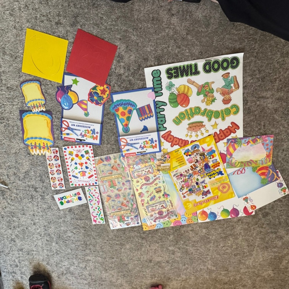 Vintage‎ Birthday Scrapbook Sticker Lot Jolee's Boutique Memory Kids Party Craft